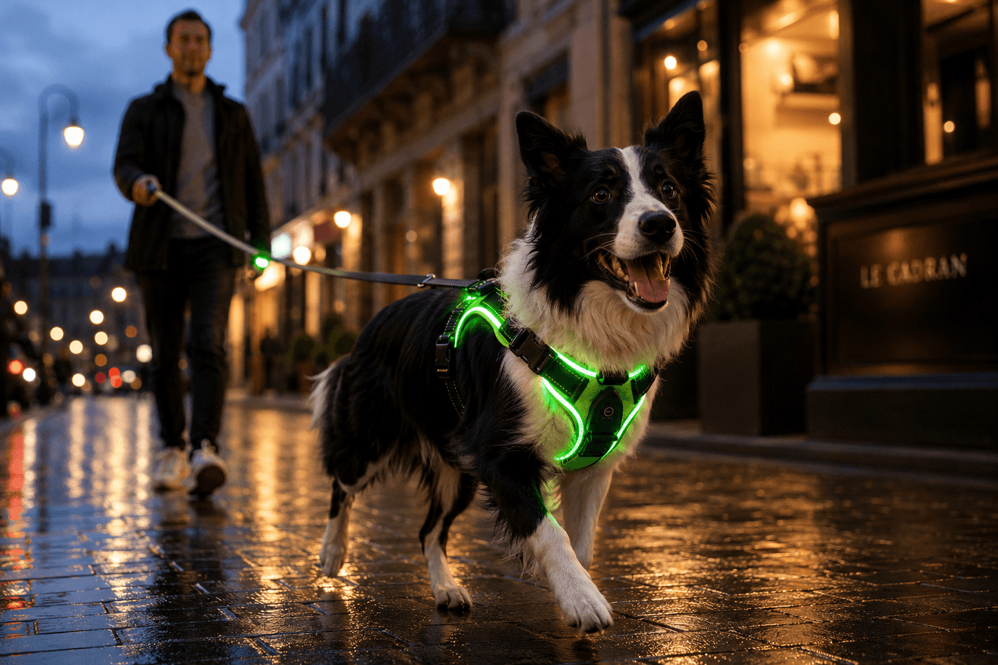 Sentinel Lume LED Dog Harness - High Visibility USB Rechargeable Light Up No Pull Harness - Night Black