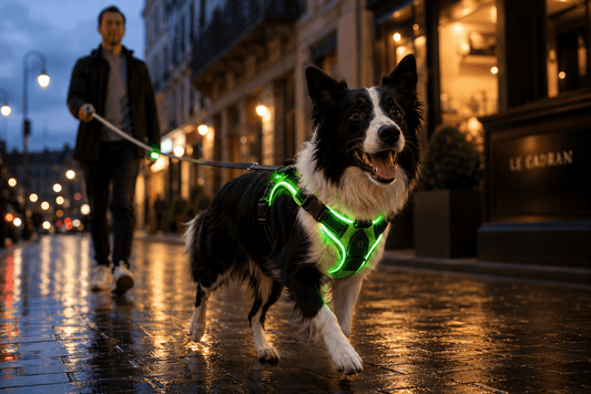 Sentinel Lume LED Dog Harness - High Visibility USB Rechargeable Light Up No Pull Harness - Night Black