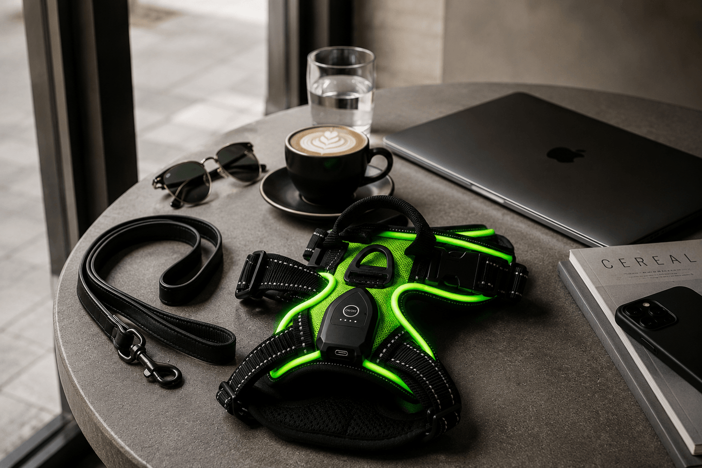Sentinel Lume LED Dog Harness - High Visibility USB Rechargeable Light Up No Pull Harness - Night Black