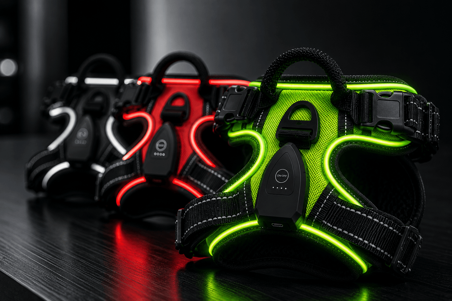 Sentinel Lume LED Dog Harness - High Visibility USB Rechargeable Light Up No Pull Harness - Night Black
