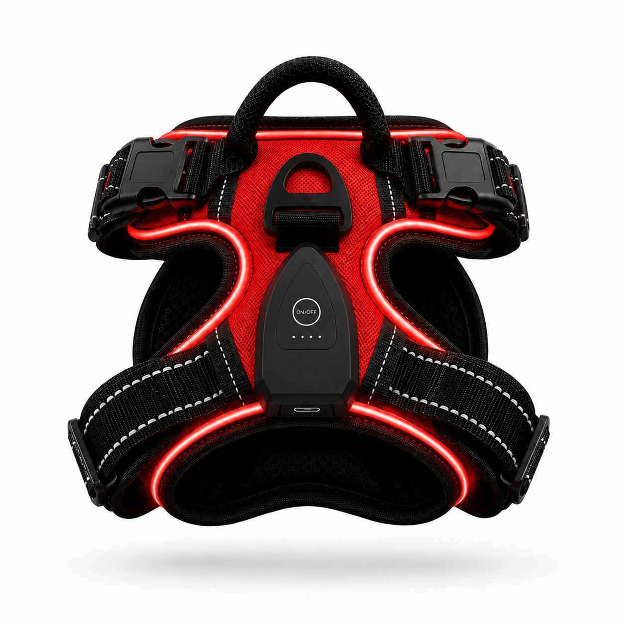 Sentinel Lume LED Dog Harness - High Visibility USB Rechargeable Light Up No Pull Harness - Night Black