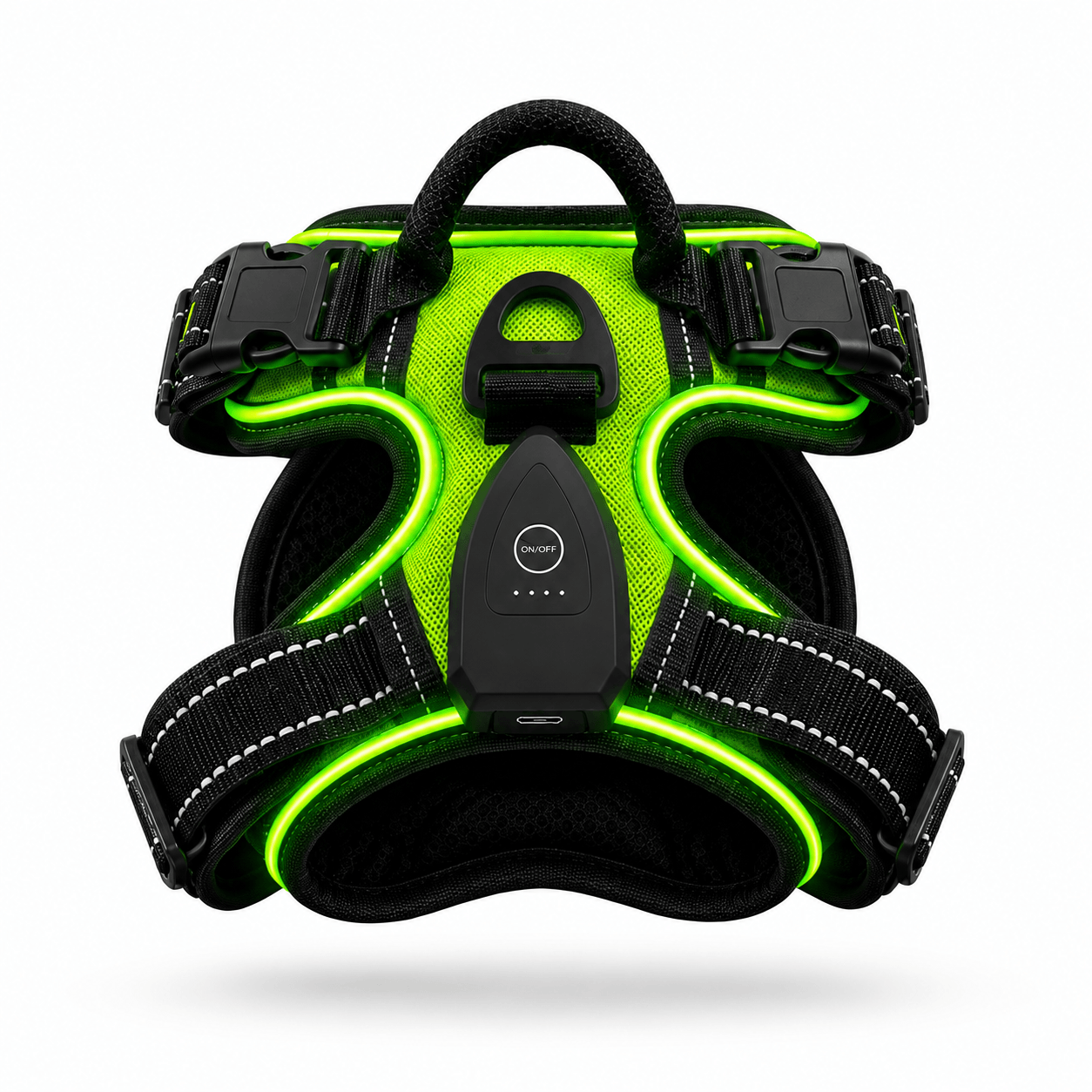 Sentinel Lume LED Dog Harness - High Visibility USB Rechargeable Light Up No Pull Harness - Night Black