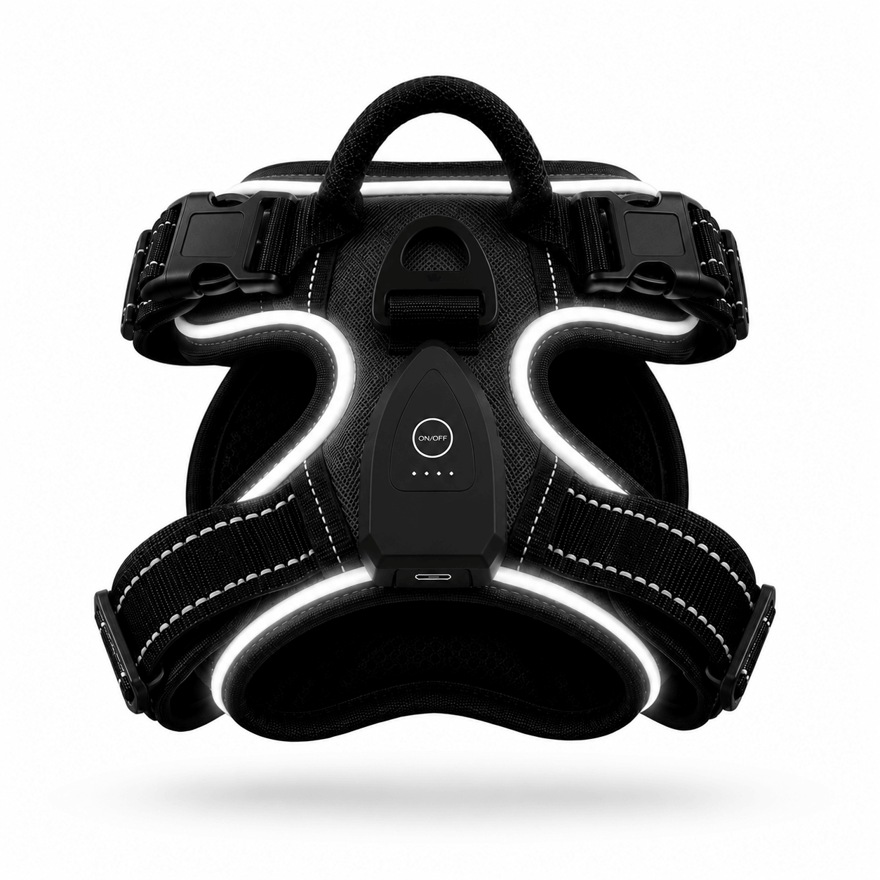 Sentinel Lume LED Dog Harness - High Visibility USB Rechargeable Light Up No Pull Harness - Night Black